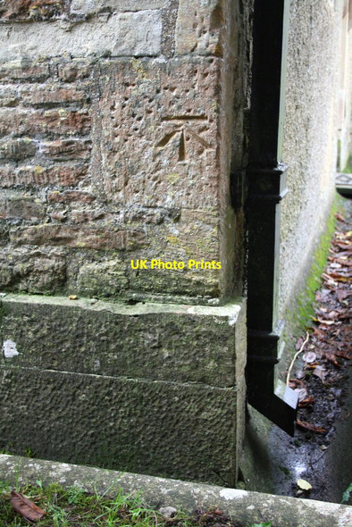 Photo 6"x4" Benchmark on St James Church Stonesfield c2014