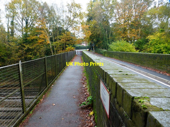 Photo 6"x4" Footbridge beside road bridge over railway Woking c2014