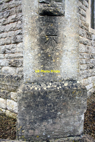Photo 6"x4" Benchmark on Methodist Church Stonesfield c2014