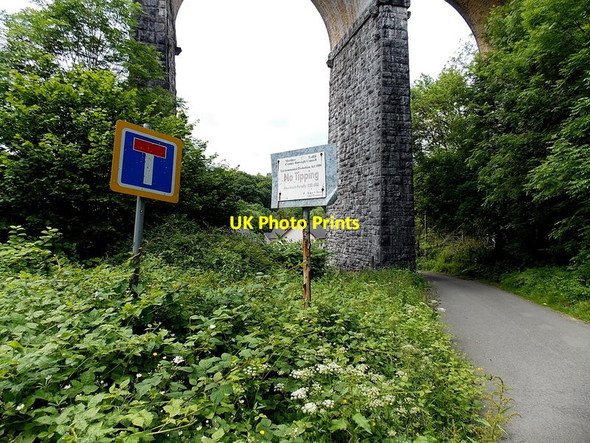 Photo 6"x4" No tipping notice near Cefn Coed Viaduct, Cefn-coed-y-cymmer Merthyr Tydfil c2014
