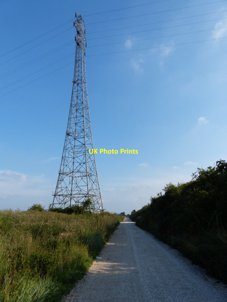 Photo 6"x4" Electricity pylon next to the track King's Lynn c2013