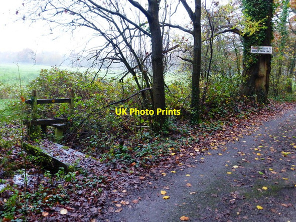 Photo 6"x4" Junction of footpath and farm drive Mimbridge c2014