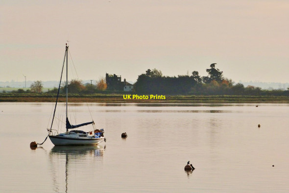 Photo 6"x4" View across Colliers Reach to Northey Island Heybridge Basin c2014
