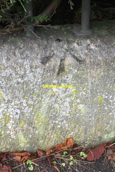 Photo 6"x4" Benchmark on Bliss Lodge boundary wall Chipping Norton c2014