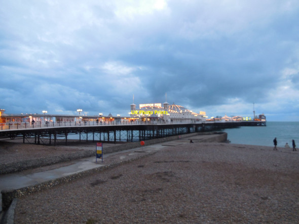 Photo 6"x4" Brighton Pier at Dusk Kemp Town c2014