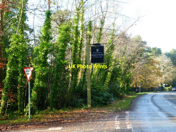 Photo 6"x4" Junction on the A330 with hotel notice South Ascot c2014