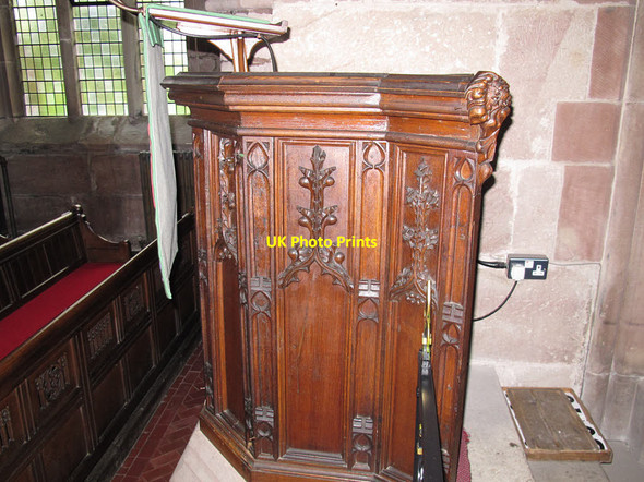 Photo 6"x4" Church of St Michael, Marbury: pulpit Marbury c2014