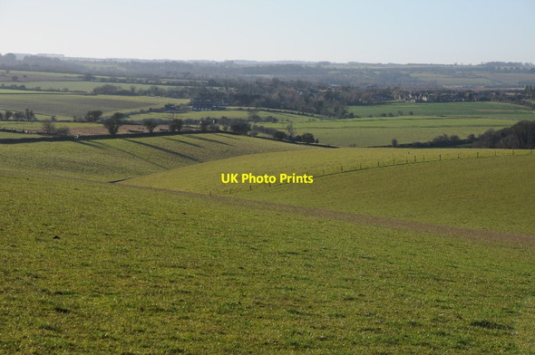 Photo 6"x4" Rolling Cotswold farmland Longborough c2014
