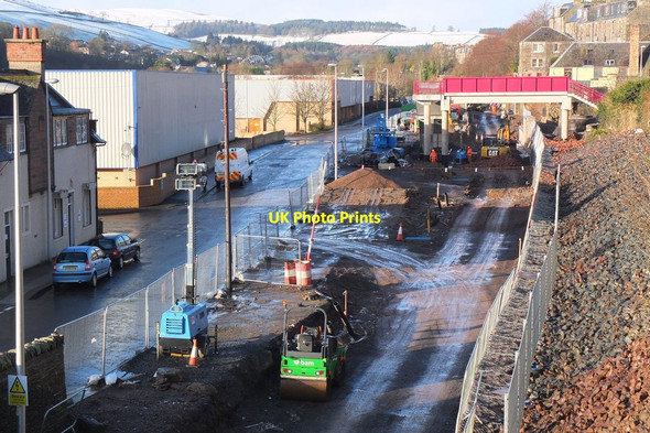 Photo 6"x4" Borders Railway work in Low Buckholmside, Galashiels Galashiels c2014