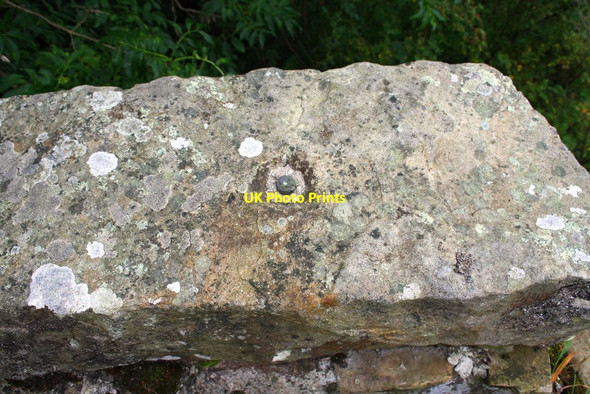 Photo 6"x4" Damaged benchmark on Parrock Gill bridge Outhgill c2014