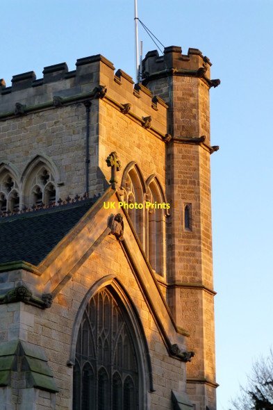 Photo 6"x4" A December setting sun illuminates Beeston Church Beeston\/SK5236 c2014