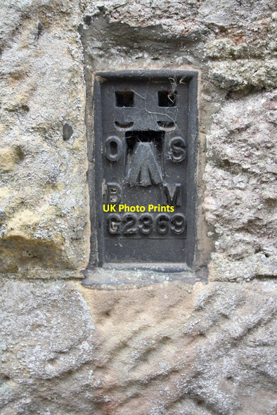 Photo 6"x4" Benchmark on 'The Old School' Kirkby Stephen c2014