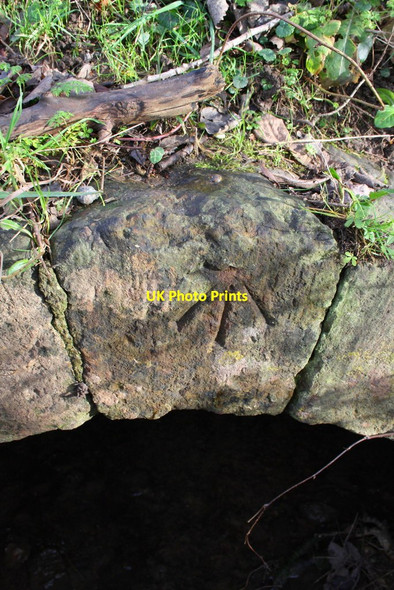 Photo 6"x4" Benchmark on culvert, Pound Hill Charlbury c2014