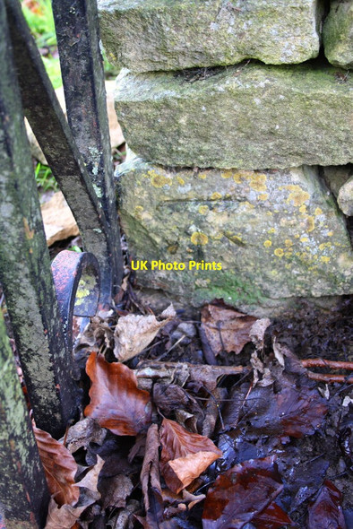Photo 6"x4" Benchmark at entrance to playground Westend\/SP3222 c2014