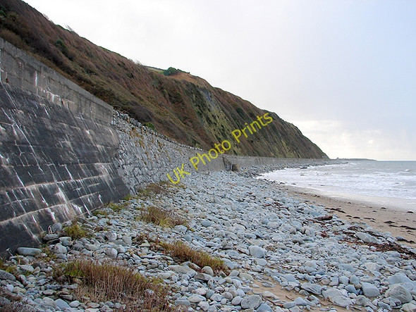 Photo 6"x4" Railway embankment beneath Harlech Cliff viewed from Traeth Dy Llanfair\/SH5729 c2008