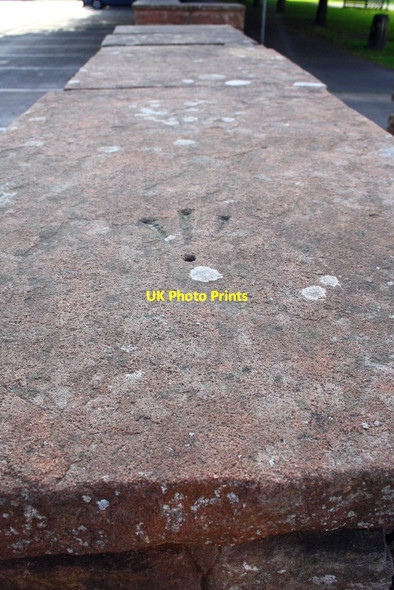 Photo 6"x4" Benchmark at Recreation Ground entrance Appleby-in-Westmorland c2014