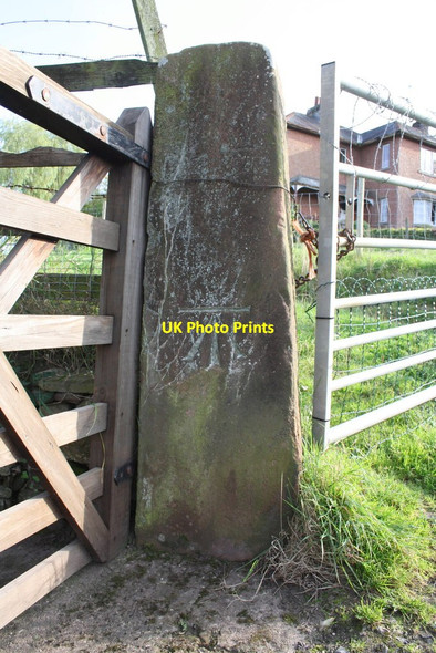 Photo 6"x4" Benchmark on Banks Lane gatepost Appleby-in-Westmorland c2014
