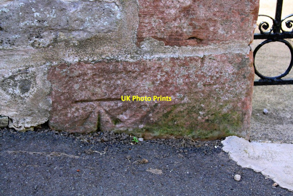 Photo 6"x4" Benchmark on Banks Lane wall Appleby-in-Westmorland c2014