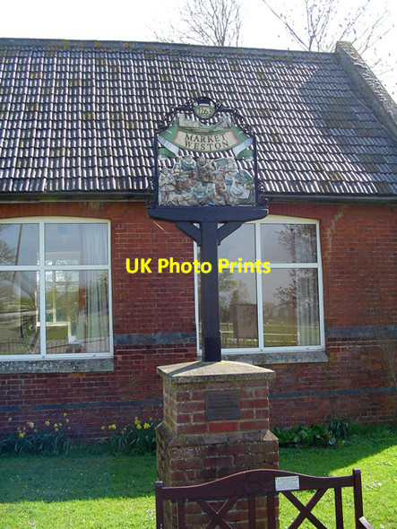 Photo 6"x4" Market Weston village sign Market Weston c2007