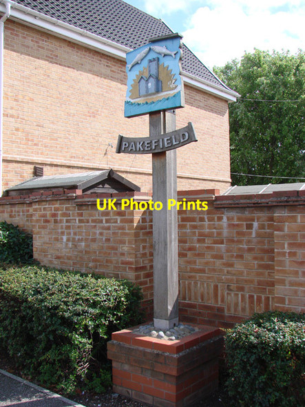 Photo 6"x4" Pakefield village sign Lowestoft c2013