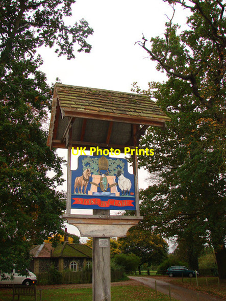 Photo 6"x4" Stoke by Clare village sign Stoke by Clare c2008