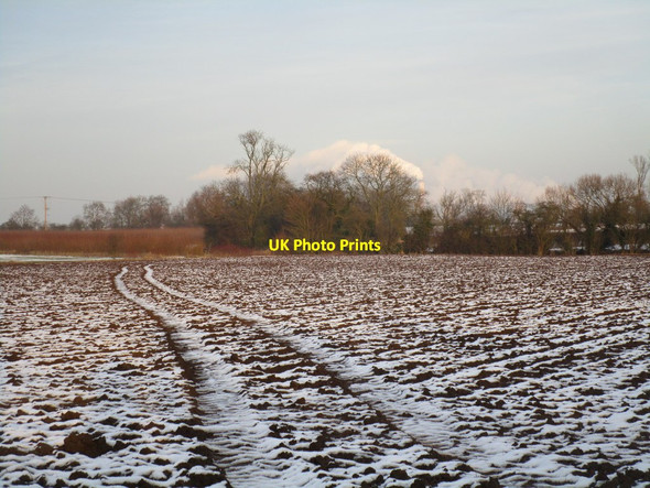 Photo 6"x4" Snowy Field East Drayton c2014