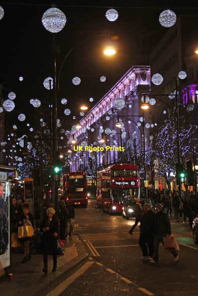 Photo 6"x4" Oxford Street at night Westminster c2014