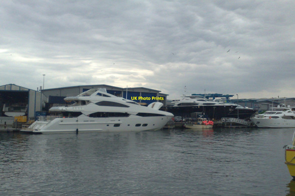 Photo 6"x4" Sunseeker yachts at Poole Quay Poole\/SZ0191 c2010