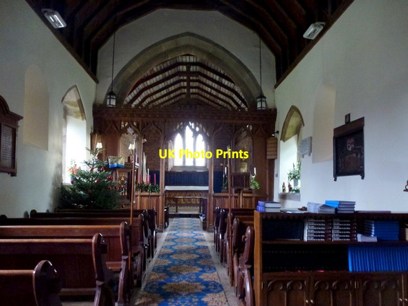 Photo 6"x4" St. Luke's church, Ullingswick, interior, 1 Ullingswick c2014