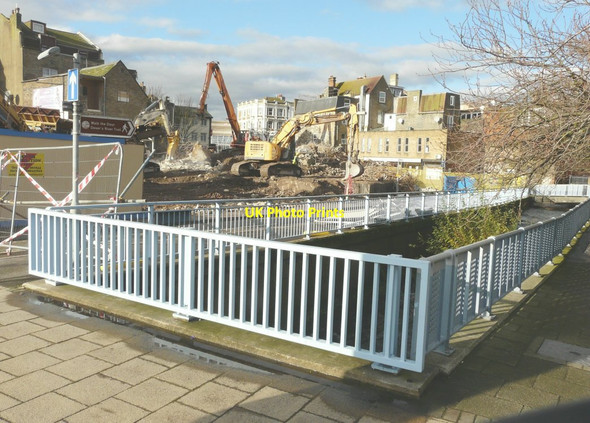 Photo 6"x4" The site of Centurion House from the pavement beside Townwall Street Dover\/TR3141 c2014