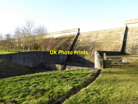 Photo 6"x4" Spillway and dam of Airy Holm Reservoir Carterway Heads c2015