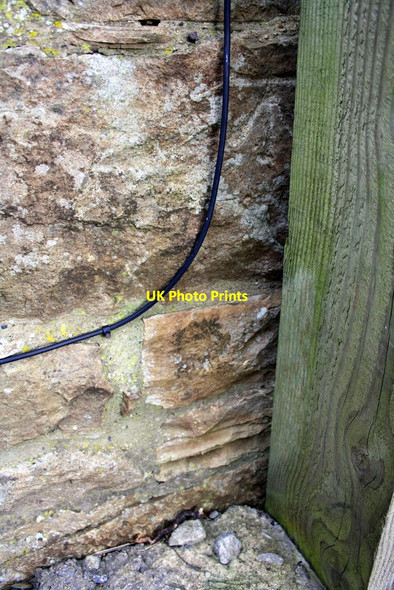 Photo 6"x4" Benchmark on 'Pippy Oak Barn' Newbiggin\/SD9591 c2014