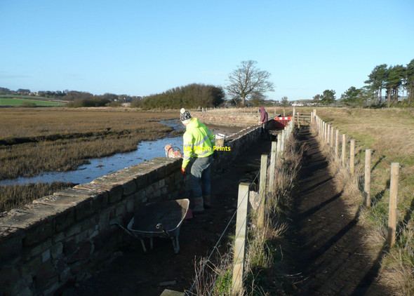 Photo 6"x4" Fixing the storm damage Alnmouth c2015