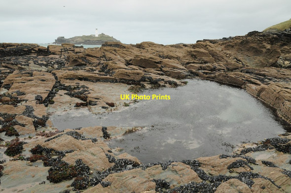 Photo 6"x4" Low tide at Godrevy Point Gwithian c2015