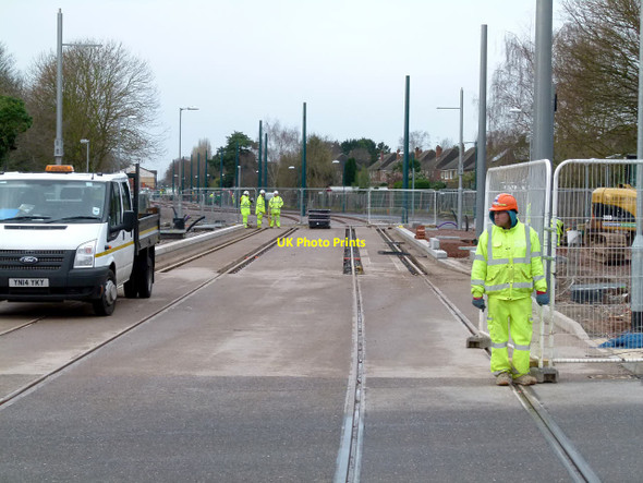 Photo 6"x4" Cator Lane tram stop Beeston\/SK5236 c2015