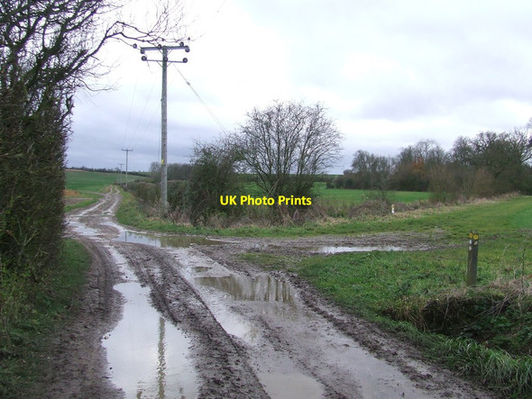 Photo 6"x4" Footpath Junction Bartlow c2014