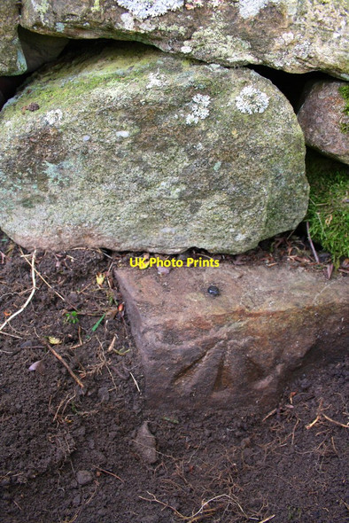 Photo 6"x4" Benchmark on wall near Horrabank Farm Newbiggin\/SD9591 c2014