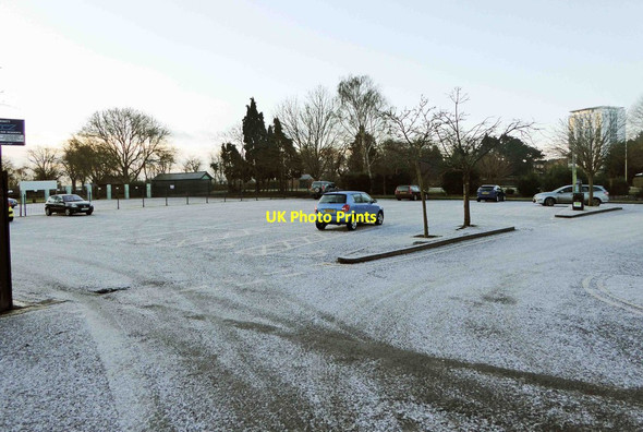Photo 6"x4" A frosty morning in Cripplegate Park car park, Tybridge Street, Worcester Worcester c2015