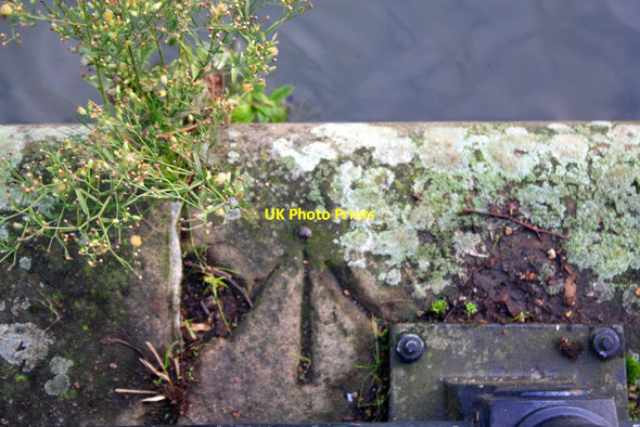 Photo 6"x4" Benchmark on Grand Union Canal wall Leicester c2015