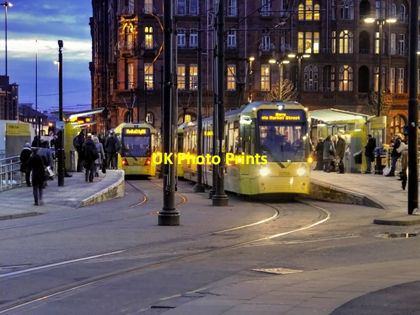 Photo 6"x4" Trams at St Peter's Square Manchester c2015