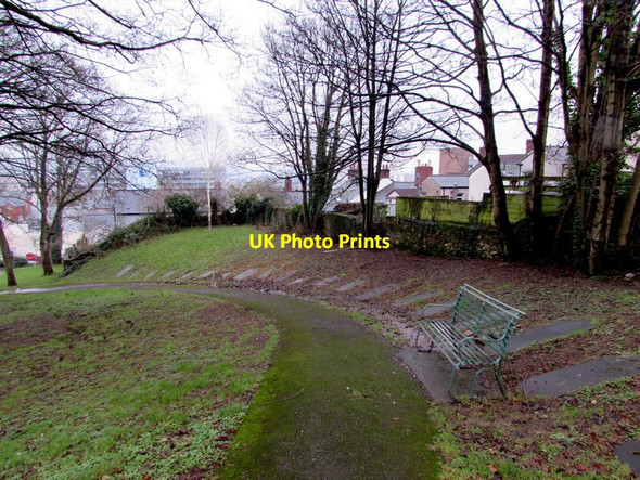 Photo 6"x4" Bench and horizontal gravestones in Chapel Park, Newport Newport\/Casnewydd c2015