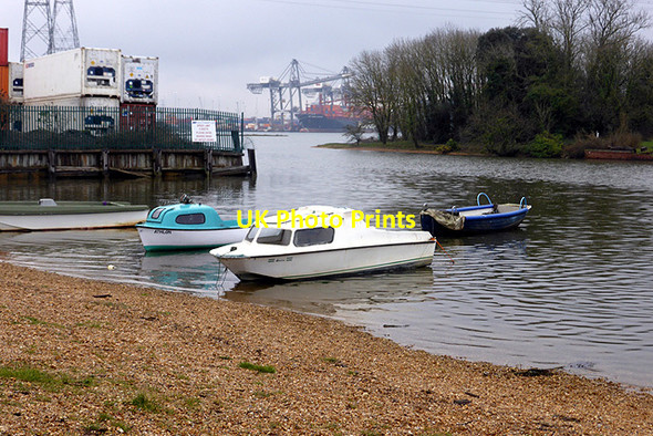 Photo 6"x4" Moored at Eling Quay Totton c2015