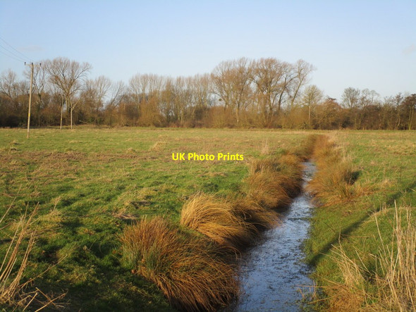 Photo 6"x4" Drain in water meadows near Milton Markham Moor c2015