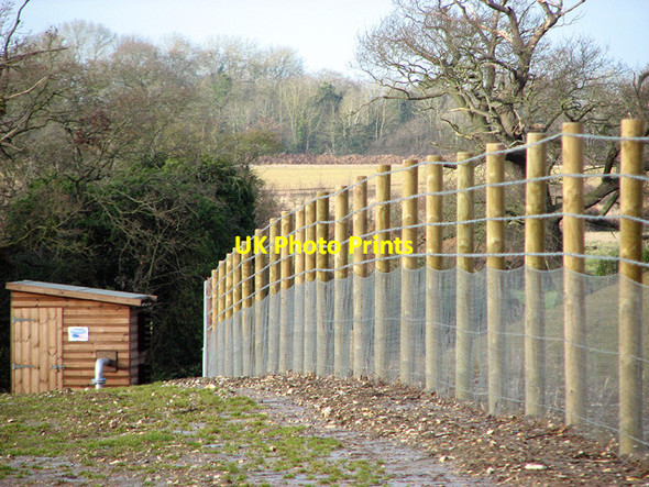 Photo 6"x4" Fence surrounding new reservoir by Quebec Farm Grang c2015