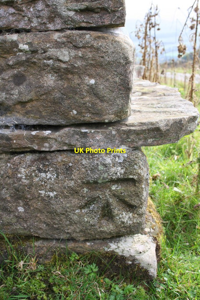 Photo 6"x4" Benchmark on gateway wall at Newbiggin Pasture Newbiggin\/SD9591 c2014