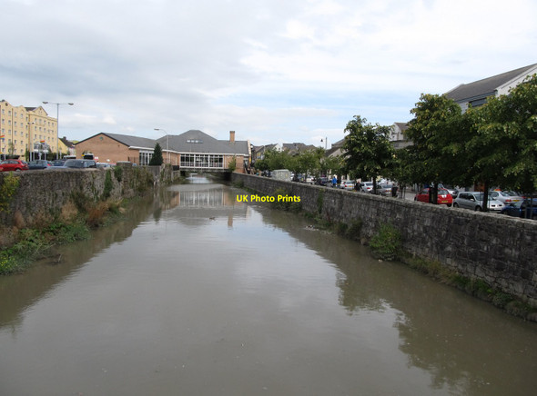 Photo 6"x4" View upstream along the Clanrye River from the car park footbridge Newry c2014