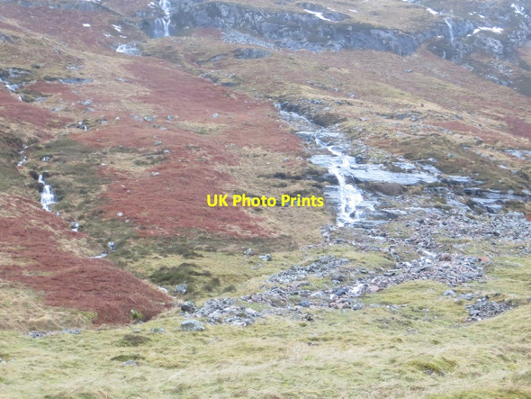 Photo 6"x4" Waterfall, Glen Coe Loch Achtriochtan c2015