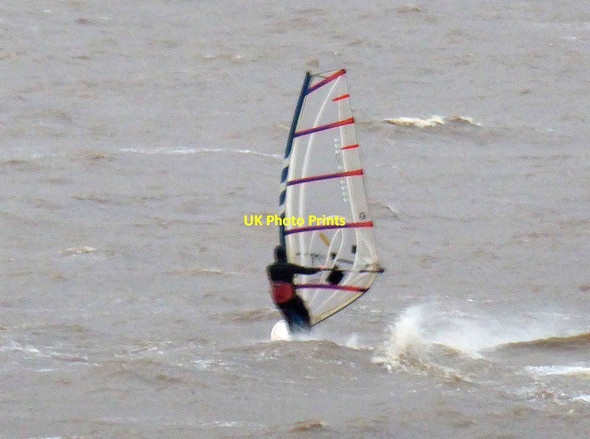 Photo 6"x4" Wind surfer braving the weather Cleethorpes c2015