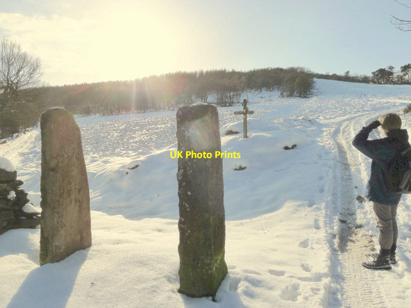 Photo 6"x4" Old stone posts above Errwood Reservoir Burbage\/SK0472 c2015