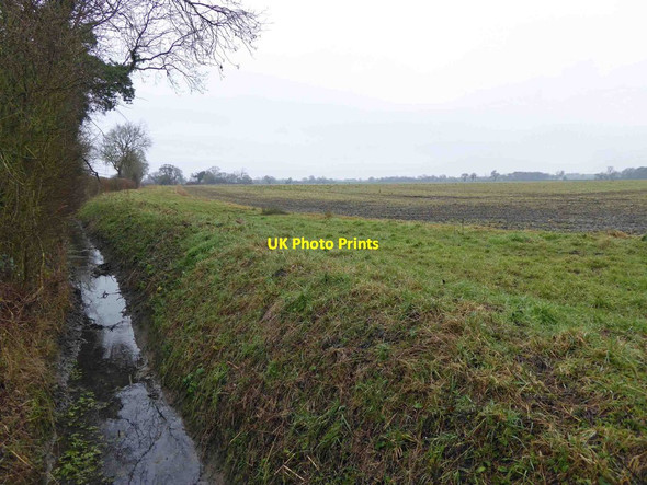 Photo 6"x4" Drainage ditch alongside the Ebor Way Catterton c2015
